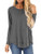Womens Tunic Tops Long Sleeve Fall Crewneck Casual Loose Shirt Blouse Pullover Grey