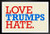 Love Trumps Hate Motivational Black Wood Framed Poster 14x20
