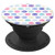 Muted Color Pastel Plaid Circle Dots Pattern On White PopSockets Grip and Stand for Phones and Tablets
