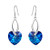 EleQueen 925 Sterling Silver CZ Love Heart French Hook Dangle Earrings Bermuda Blue Made with Crystals