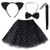Dxhycc Black Cat Costume Set Cat Ears Headband Tail Bowtie TutuHalloween Dress Up Kids Cosplay Accessory Kit