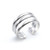 Silverly Womens 925 Sterling Silver Triple Band Adjustable Midi Finger Toe Ring