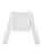 SOLY HUX Womens Scoop Neck Lettuce Trim Long Sleeve Tee Ribbed Knit Crop Top White L