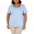 Karen Scott Womens Plus Cotton Scoop Neck Pullover Top Blue 0X