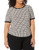 Anne Klein Womens Plus Size Button Back TOP Anne WhiteAnne Black 1X