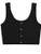 Romwe Womens Casual Basic Scoop Neck Sleeveless Buttons Up Crop Tee Tank Top Vest Black M