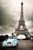 Paris Romance in Blue Car and Eiffel Tower 36x24 Photograph Art Print Poster