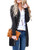 Famulily Womens Snap Cardigan VNeck Button Down Long Sleeve Knit Long Cardigan Sweater Charcoal L