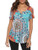 Famulily Floral Blouse Ladies Henley V Neck Short Sleeve Casual Paisley Print Pattern Loose Fit Womens T Shirts Top Multi Medium