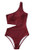 CUPSHE Womens Cutout One Shoulder One Piece Swimsuit Bathing Suit M Red