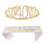 40th Birthday Tiara and Sash Happy 40th Birthday Party Supplies 40 Fabulous Pink Glitter Satin Sash and Crystal Tiara Princess Birthday Crown for Women 40th Birthday Party Decorations