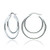 Sterling Silver Double Circle RoundTube Polished Hoop Earrings 30mm
