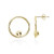 Yellow Gold Flashed Sterling Silver Polished Open Circle Beaded Frontal Hoop Stud Earrings