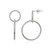 Sterling Silver Polished Circle Round Frontal Hoop Drop Earrings