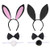 Black Bunny Ears Cosplay Set FRCOLOR Cute Bunny Rabbit Ears Tail Bow Tie Halloween Costume Kit Halloween Party Accessories for Adult Children 2Pack