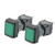 uxcell 2pcs Momentary Push Button Switch Rectangle Head 16mm Mounting Diameter SPDT 1NO 1NC with 24V Green LED Light