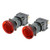 uxcell 2pcs Latching Push Button Switch 250V Mushroom Head 16mm Mounting Dia SPDT 1NO 1NC with 24VDC Red LED Light