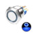 uxcell Momentary Metal Push Button Switch 22mm Mounting Dia 5A 1NO 1NC 24V Blue LED Light Flat Head