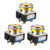 uxcell Push Button Switch Yellow Momentary AC 380V 5A Flat Head Pushbutton Switches 30mm Panel Mount Pack of 3
