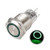 uxcell Latching Metal Push Button Switch 19mm Mounting Dia 1NO 1NC COM 24V Green LED Light