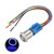 uxcell Latching Metal Push Button Switch 19mm Mounting Dia 1NO 1NC COM 12V Blue LED Light with Socket Plug Wires