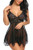 Avidlove Women Babydoll Set Mesh Lingerie Strap Chemise Lace Sleepwear Outfits Black Small