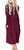 AUSELILY Womens Long Sleeve Pleated Loose Swing Casual Dress with Pockets Knee Length MWine Red