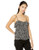Volcom Juniors Womens Now Spaghetti Strap Cami Top Black Combo Extra Large