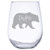 PAPA BEAR by InkPonyArt 17 ounce Engraved stemless wine glass