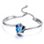 AOBOCO I Love You Jewelry Sterling Silver Love Heart Bangle Bracelet for Women Blue Crystal from Swarovski Engagement Wedding Anniversary Birthday Jewelry Gifts for Bride Sister Daughter Mom Wife