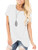 VIISHOW Womens Casual Solid Tunics Tops Blouses with Twist Knot White Medium