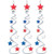 Star Whirls (Silver W/red, White, Blue Stars) Party Accessory (1 Count) (3/pkg) Pkg/3