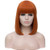 BERON 14 Womens Straight Bob Wig Women Wigs with Bangs Synthetic Party Halloween Wigs Orange