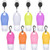 16 Pieces Silicone Travel Bottle Keychain Set Portable Liquid Bottle with Keychain Leakproof Refillable Empty Bottle Container for Toiletry Shampoo Liquid Cosmetic 13 oz 60 ml Black