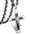 LOLIAS 5MM Stainless Steel Cross Pendant Necklace Men Byzantine Chain Necklace 24 Inches
