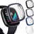 CAVN 4Pack Screen Protector Case Compatible with Fitbit SenseVersa 3 Screen Protector TPU Protective Screen Cover Saver Bumper for Sense Smartwatch BlackCharcoalMidnight BlueClear