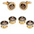 Mens Freemason Crystal Gold Tone Masonic Formal Set Cufflinks and Studs with Presentation Box