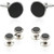 CuffDaddy Mens Genuine Black Onyx Silver Tuxedo Cufflinks and Studs