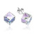 Light Pink Fashion Crystal Prism Cube 925 Sterling Silver Stud Earrings