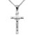 Religious Jewelry by FDJ 925 Sterling Silver Linear Cross INRI Crucifix Pendant Necklace 20