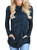 Womens Long Sleeve Cowl Neck Casual Loose Tunic Pullover Sweatshirt Lightweight Blouse Tops with Pockets Blue XL 16 18