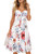 Drimmaks Womens Flowy Summer Casual Dresses Sleeveless Strapy Buttons Knee Length Holiday Dress 044White Floral L