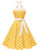 Dressystar Vintage Polka Dot Retro Cocktail Prom Dresses 50s 60s Rockabilly Bandage Yellow White Dot XXL