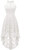 Dressystar Womens Halter Floral Lace Cocktail Dress HiLo Bridesmaid Party Dress with Sheer Neckline 2028 White XL