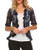 ELESOL Womens Casual Lace Crochet Cardigan 3 4 Sleeve Sheer Cover up Jacket Navy Blue XXL