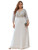 EverPretty Womens Deep VNeck Long Plus Size Formal Occasion Dress for Weddings White US22
