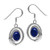 Silvershake Natural Lapis Lazuli 925 Sterling Silver Circle Leaf Dangle Hook Earrings