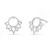 Boma Jewelry Sterling Silver Lotus Flower Circle Stud Earrings
