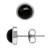 Silvershake 6mm Genuine Round Shape Black Onyx White Gold Plated 925 Sterling Silver Stud Post Earrings