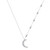 S925 Sterling Silver Crescent Moon and Star Celestial Jewelry CZ Pendant Necklace Rolo Chain 18 inches to 20 inches